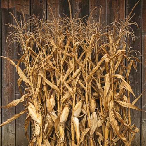 Dried Corn Stalk Bundle for Decor or Display - Corn Shucks with Ears Attached (24 Stalks) - No Ship to California