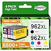 962XL – Cartuchos de tinta de repuesto para HP 962XL, paquete combinado de cartuchos de tinta 962 para impresora HP Officejet Pro 9010 9015 9018 9020 (negro, cian, magenta, amarillo, 4 unidades)