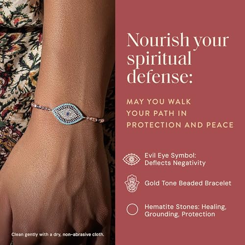 KARMA AND LUCK - Walk with Integrity - Women's Genuine Hematite Stones Gold Tone 5.5" to 7.5" Bracelet with Adjustable Drawstring Closure Handmade in Southeast Asia3