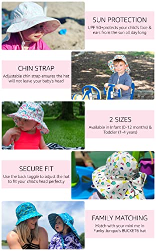 Funky Junque Kids Sun Hat Baby Toddler Infant Wide Brim Beach Adjustable Chin Strap UPF 50+3