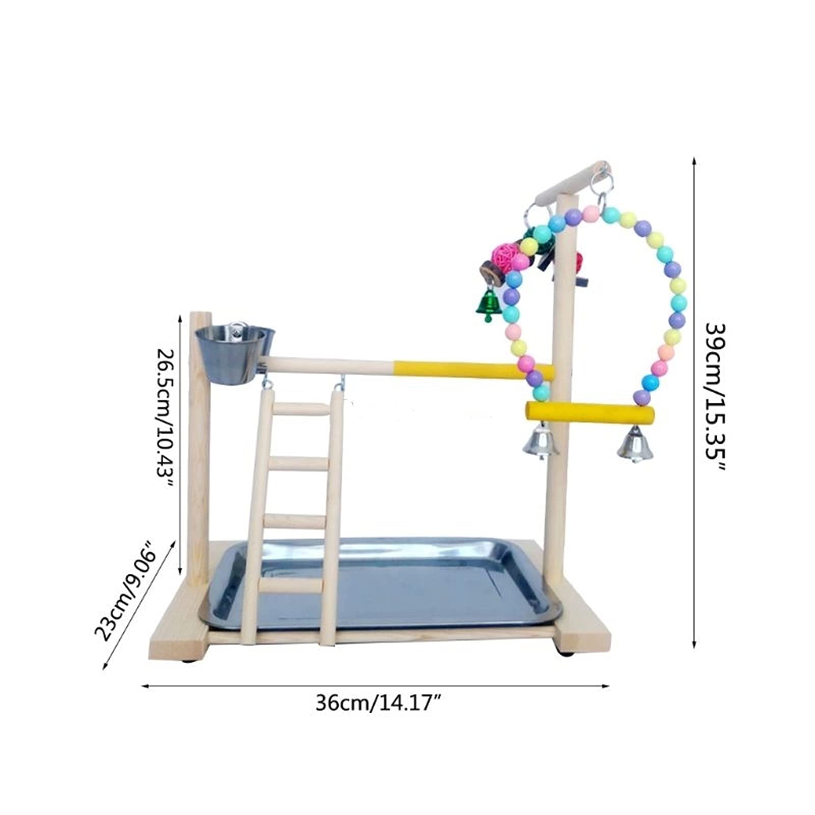 Parque de juegos de pájaros, estación de juegos, e Soporte de madera for percha de pájaros, plataforma for loros, patio de juegos, gimnasio de ejercicios, soporte de juego, escalera, juguetes interact