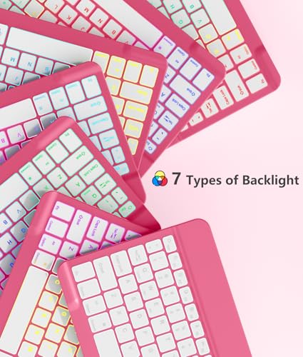 Image of Akkerds for iPad A16 Case with Keyboard - 7 Colors Backlit Keyboard for iPad 10th Generation /iPad Air 11 Inch -Wireless Folio Cover for iPad Air 10.9 Inch /iPad Pro 11 Inch 2022 /2021 /2020-ShinyPink