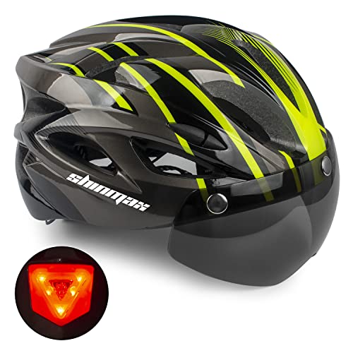 Accesorios De Ciclismo, Sports Shinmax Casco bicicleta, Casco para Bicicleta con gafas extraíbles y luz trasera LED, casco bicicleta de carretera especializado, casco bicicleta montaña...
