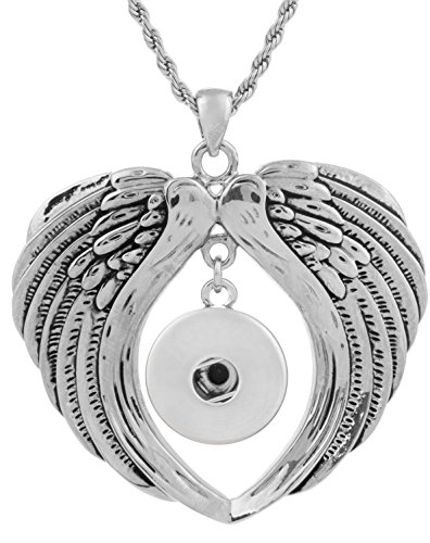 LOV*MOMENT Lovmoment Pendant Angel Wings Shape Pendant Interchangeable Snap Jewelry Necklace