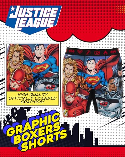 Justice League Mens Boxer Briefs - 1 Pack/3 Pack Batman, Superman Anti Chafing Breathable Boxers for Men2