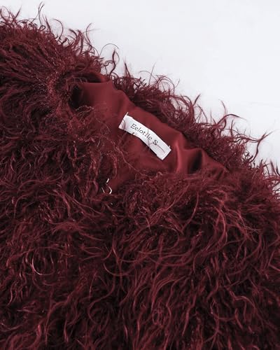 Women's Faux Fur Coat Fluffy Long Sleeve Vintage Shaggy Warm Jacket4