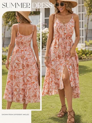 Image of BROVAVE Women's 2026 Summer Casual Boho Sundress Spaghetti Strap Midi Dress