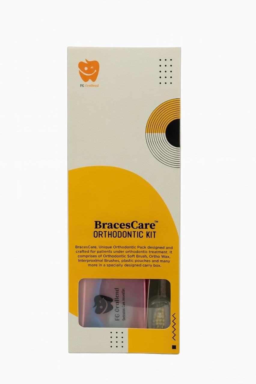 Braces Care Orthodontic Kit for Daily Oral Hygiene, Complete Braces Cleaning Set with Soft Brushes, Ortho Wax, Interdental Tools, Storage Case, Dental Mirror, Flosser and Accessories (Pack of 1)-picture-17