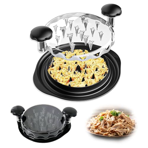 Trituradora de pollo,Picadora de pollo,rituradora de pechuga de pollo transparente con tapa transparente, herramienta para picar carne grande,manual con asas ergonómicas,Base Antideslizante