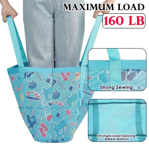 Image of Fammart Mesh Beach Bag for Women, Large Beach Toy Pool Bag with Zipper Pocket, SandProof Cruise Essentials 2026 Family Travel