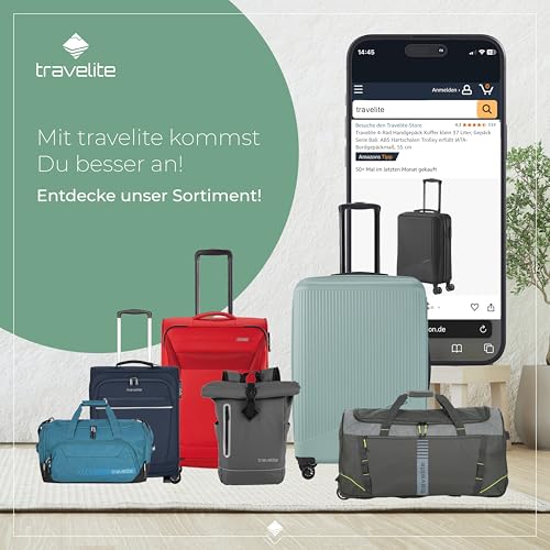 travelite Trolley Reisetasche mit Rollen, Sporttasche Basics Active, große Rolltasche im frischen Design, 71 cm, 86 Liter