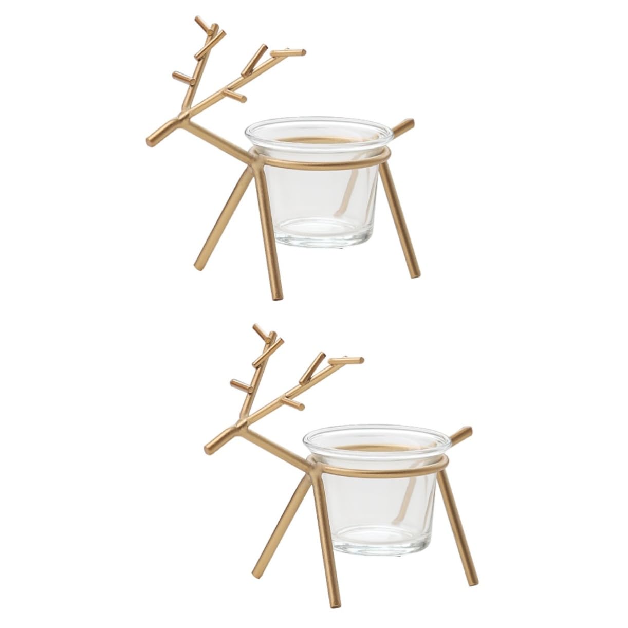 Cabilock 2pcs Deer Candle Holder Tealight Holder Deer Candlestand Iron Candle Holders Iron Candle Stand Desktop Deer Decor
