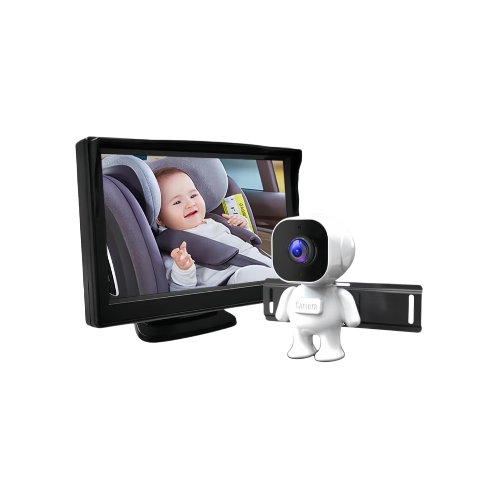 Monitor de bebé montado en el Coche Pantalla de 5 Pulgadas para bebé en el Coche con cámara de visión Nocturna para Asiento Trasero Vista hacia atrás de Infantes, niños pequeños