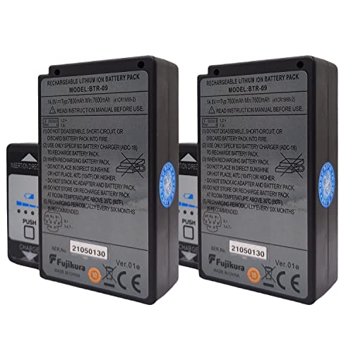LITKEQ (Pack of 2) 14.8V 7800mAh BTR-09 Rechargeable Battery with Charger for BTR-09 Fujikura Fusion Splicer 19S 70S 80S FSM-70S, FSM-80S, FSM-70S+,FSM-70R