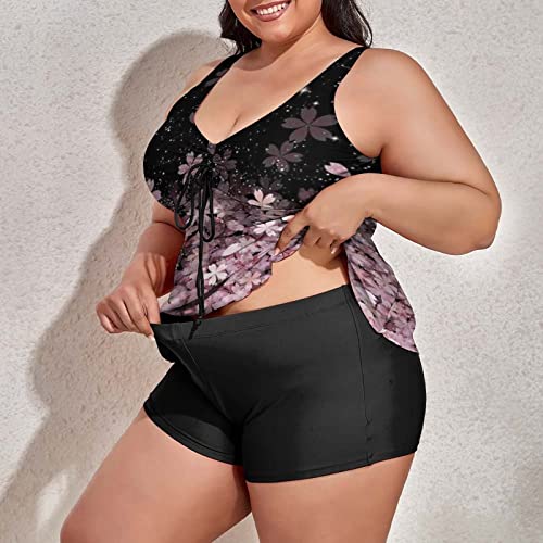 Lnmuld Plus Size Swimsuit For Women Tankini Swimsuits For Women 2 Piece Swimderss Bikini Bathing Suits Tank Top Pink #TOP3