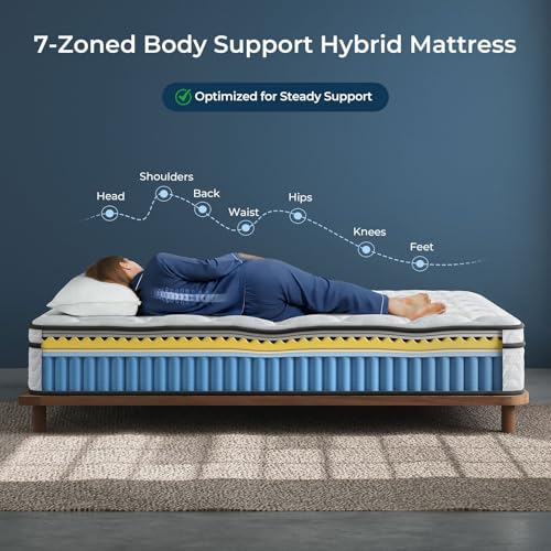 Image of Vesgantti Mattress Twin Size 9 Inch, Cool Sleep Hybrid Mattress in a Box