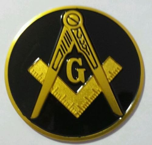 Mason Square Market Freemason Masonic car emblem with Black background 3" inches