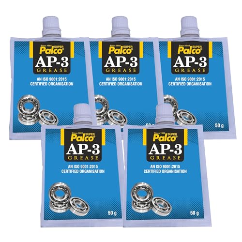 Image of PALCO AP-3 GREASE Pouch 50g (Pack of 5) Multipurpose Water Resistant & Chassis Bearing Lithium Base Anti Corrosion Grease for Car Cycle Bike Chain Lube NLGI-3 Long Lasting Lubricant