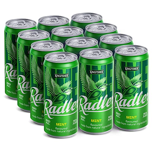 Image of Kingfisher Radler - Non Alcoholic Malt Drink - 300 ml Can (Mint, Pack of 12)