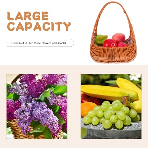 PRETYZOOM Imitation Handwoven Wicker Handbag Basket Purse Women Straw Tote Boho Tote Bag For Summer Beach Casual Vacation Chic Brown4