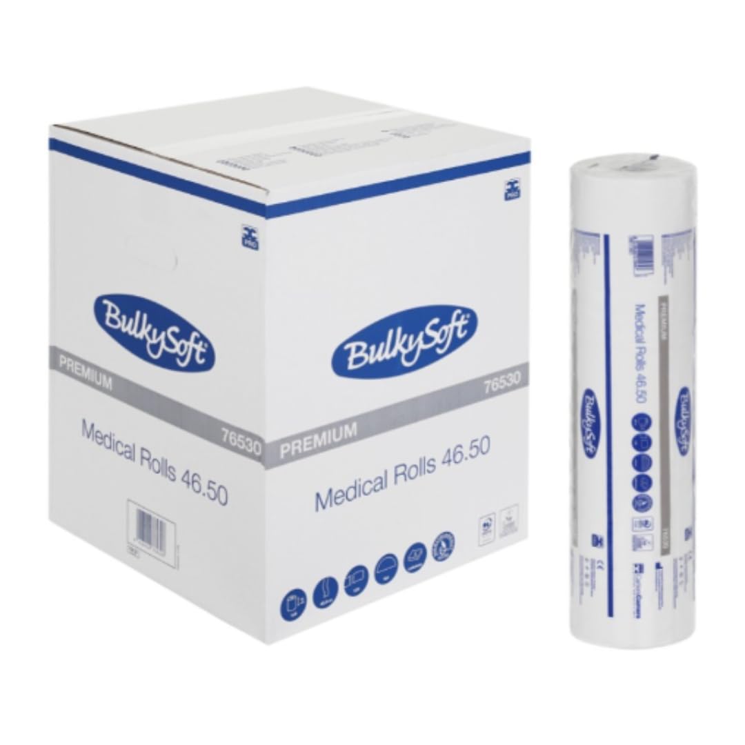 Bulkysoft Lenzuolini Medici, 45,90 m x 50 cm, Rotolo per Uso Professionale PZ 6 Mod.76530