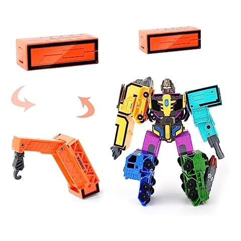 Shygey Number Bots Math Toys for Kids, Number Robots Transforming Action Figure, Carnival Prizes, Preschool Learning Activities Games STEM Math Toys for Kids Boys Girls Birthday Gifts (Orange/-) Cover