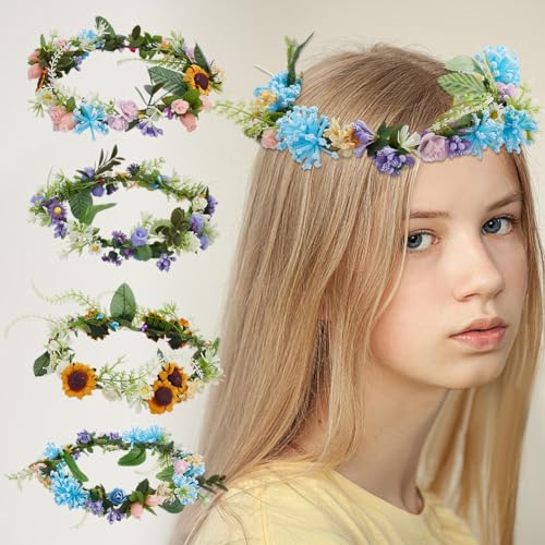 Accessoires pour cheveux sans douleur : lot de 12 couronnes de fleurs légères