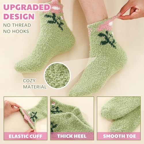 Image of Foaincore 10 Pairs Fuzzy Socks for Women Cozy Fluffy Warm Soft Slipper Socks Thick Winter Gifts for Adult Gifts