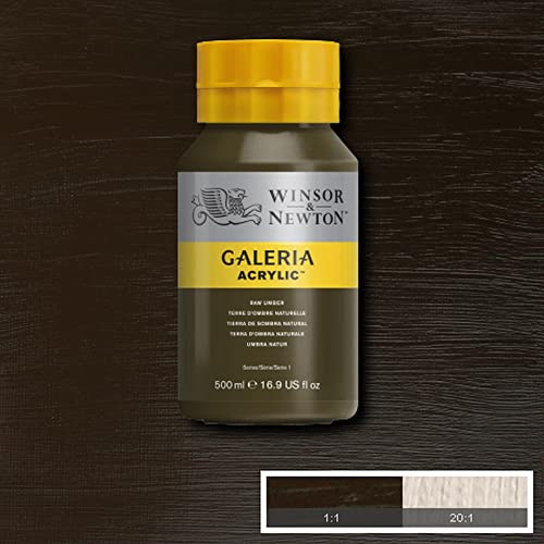 Image of Winsor & Newton Galeria Acrylic Colour - Jar of 500 ML - Raw Umber (554) - Highly Pigmented Lightfast Artists' Acrylic Paints for Canvas, Wood, Fabric & Paper - More Colours Available