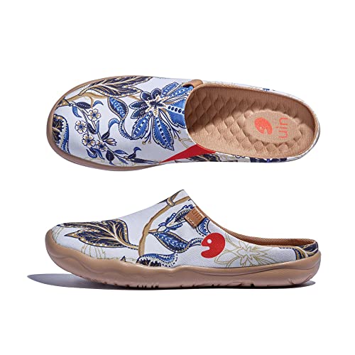 Image of UIN Slipper Woman Travel Art Painted Shoes Wide Toe Casual Home Slip On Mules Malaga