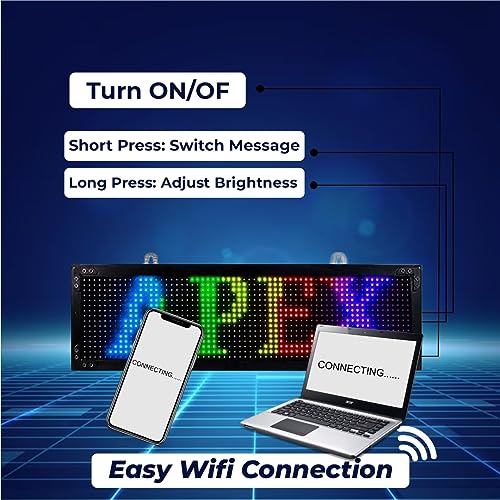 Image of Moving /Scrolling Messenger Advertising Display Board with WiFi Operated Ultra Bright Indoor /Outdoor (RED, 40'X8 inch)