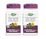 Nature's Way Leg Veins Premium Blend of Horse Chestnut, Butcher's Broom, Cayenne Pepper, Dandelion, Prickly Ash and Grape Seed Plus Vitamin C Dietary Supplement (60 Vegan Capsules)