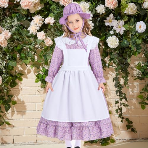 Disfraz Niña Colonial Martha con Sombrero y Delantal miniatura 5