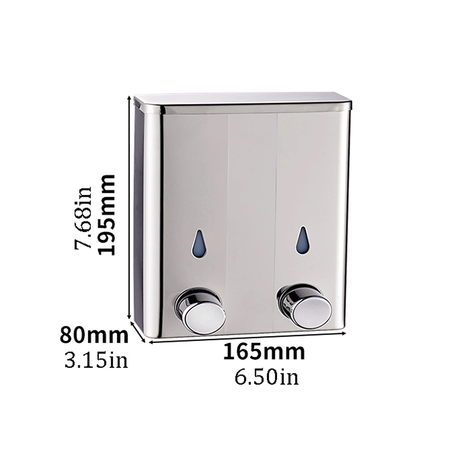 dispenser sapone/Dosatori per sapone liquido Bottiglia in gel doccia a doppia testa, il corpo della scatola di sapone è realizzato in acciaio inossidabile e la tecnologia classica controlla accuratame