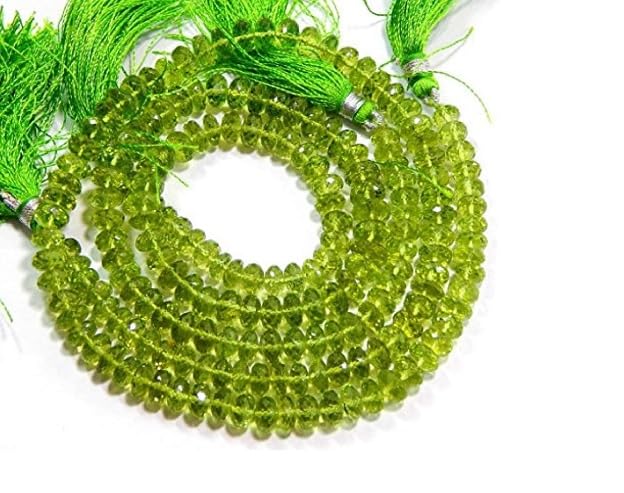 Perles péridot à micro-facettes 5,50-7 mm | Matériel fabrication bijoux et apprêts pierres