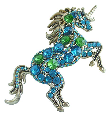 Image of Unique Animal Unicorn Horse Brooch Pin Pendant Austrian Crystal BZ6172