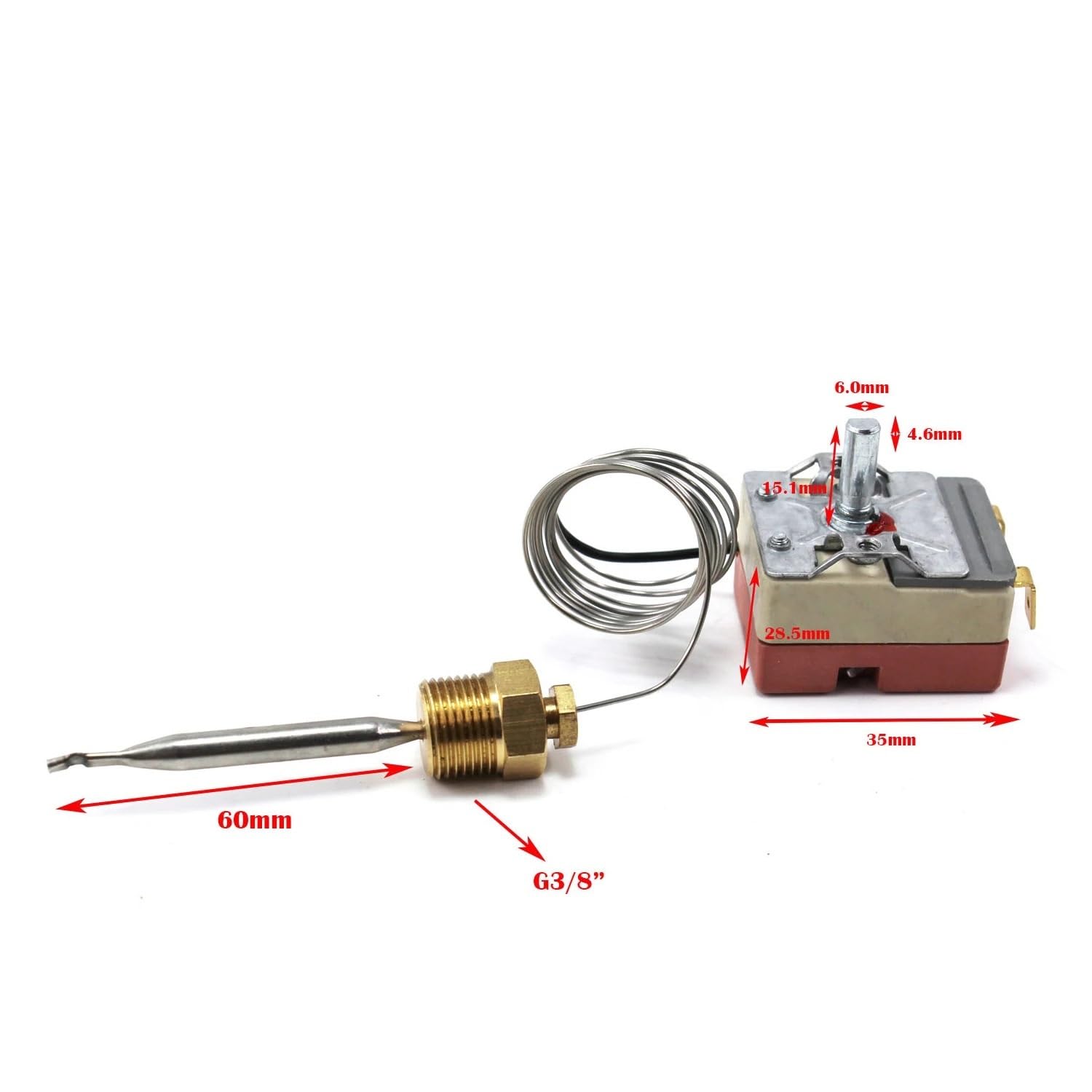 Piezas de Control del termostato freidora eléctrica 250V con tuercas latón 3/8 "rango temperatura 50~200 Kits cocina comerciales