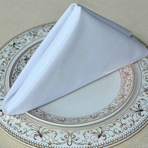 Servilletas de tela reutilizables de algodón, 12 piezas lavables blancas de 35 x 35 cm 6