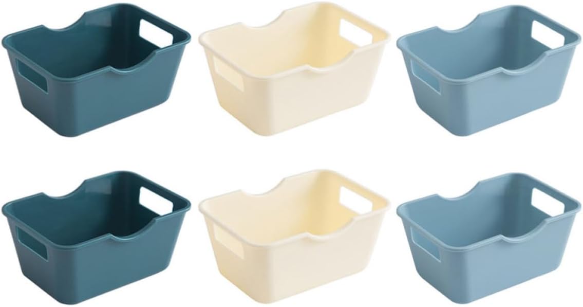 6pcs Pp Storage Basket Set with Good Sealing and Smooth Polishing, Desktop Organizer for Home Storage and Dormitory, Multipurpose Sundries Box for School Supplies and Batteries