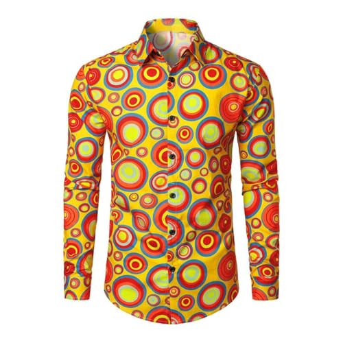 Bastwahl Chemise Hippie Homme - Mode Festive - Chemise années 70, Chemise pour Homme, Style Disco, Costumes de Carnaval