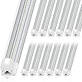 Barrina 8FT LED Shop Light, 100W 15000LM 5000K, Clear Cover Linkable LED Tube Lights, V Shape Integrated T8 LED Lighting, LED Ceiling Lights for Garage, Warehouse, Workshop, ETL Listed, 12 Pack