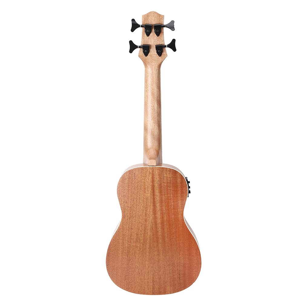 Ukulele Basso Elettrico, Sapele Ubass da 30 Pollici per Professionisti Principianti con Pickup per Adulti e Bambini, Alimentato a Batteria CR2032 (non inclusa)