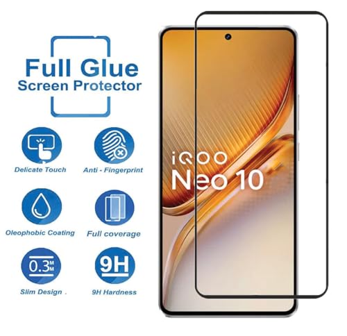 Image of FabeKee Tempered Glass Screen Protector Compatible For Black Cellphone With Edge To Edge Coverage And Easy Installation Kit (Transparent, iQOO Neo 10)