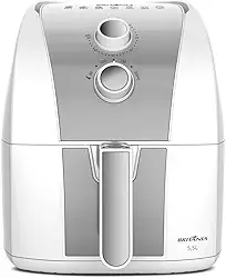 Fritadeira Air Fryer Britânia 5,5 L Revestimento Redstone BAF52 1500W Branco com Inox 127V