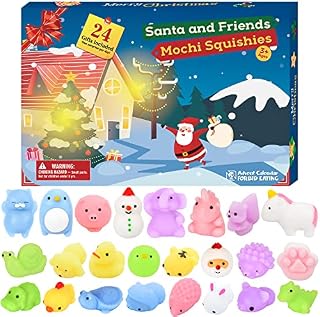 Elover Advent Calendars 2022 Christmas Countdown Toys for Kids Gift for Christmas with 24pcs Different Cute Animal Toys for Girls Boys