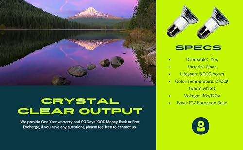 Package Of 2 Light Bulbs, Z0B0011 50W Jdr E27 75Mm Range Hood Appliance Lamps #TOP6