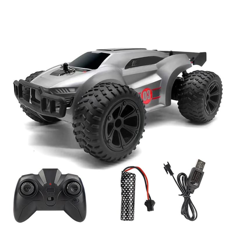 New RC Car 2.4G Radio Remote Control Toy Vehicle Off-road Climb Drift SUV High Speed Cool Lighting Machine Model Children Gifts_Silver