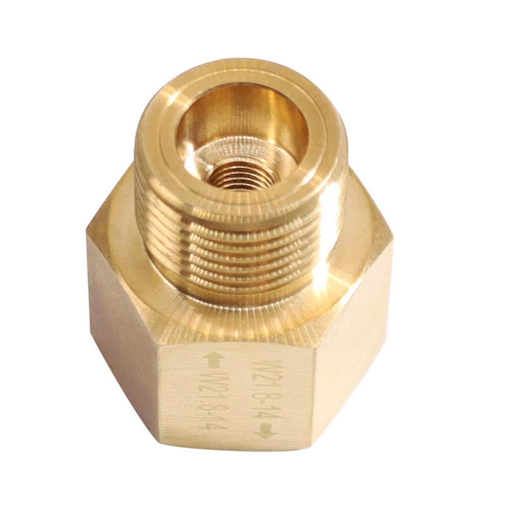 Réservoir de Cylindre de CO2 W21.8-14 à W21.8-14 Adaptateur Convertisseur Laiton Couleur Cuivre Adaptateur Convertisseur avec Valve RPV pour Aquarium Fish Tank