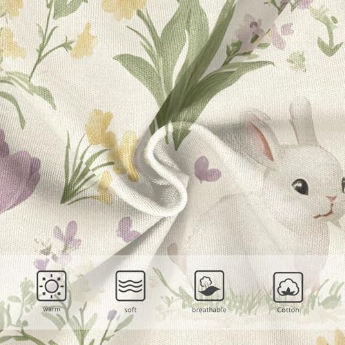 Toddler Briefs, Cute Rabbits Flower Cream Girls Cotton Underwear, 2–8 Years3