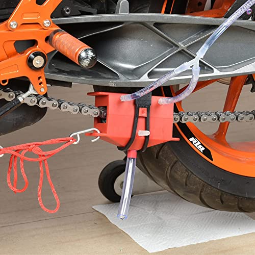 TAZGANTAX オートバイ チェーン クリーニング マシン キット 潤滑装置 潤滑 アクセサリー チェーン メンテナンス ブラシ ギア クリーナー ツール 洗浄 チェーン クリーナー 全モデルに適合 (赤)